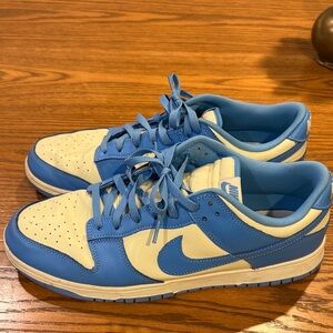 Nike Dunks Low-Top Sneakers in Light Blue and Cream